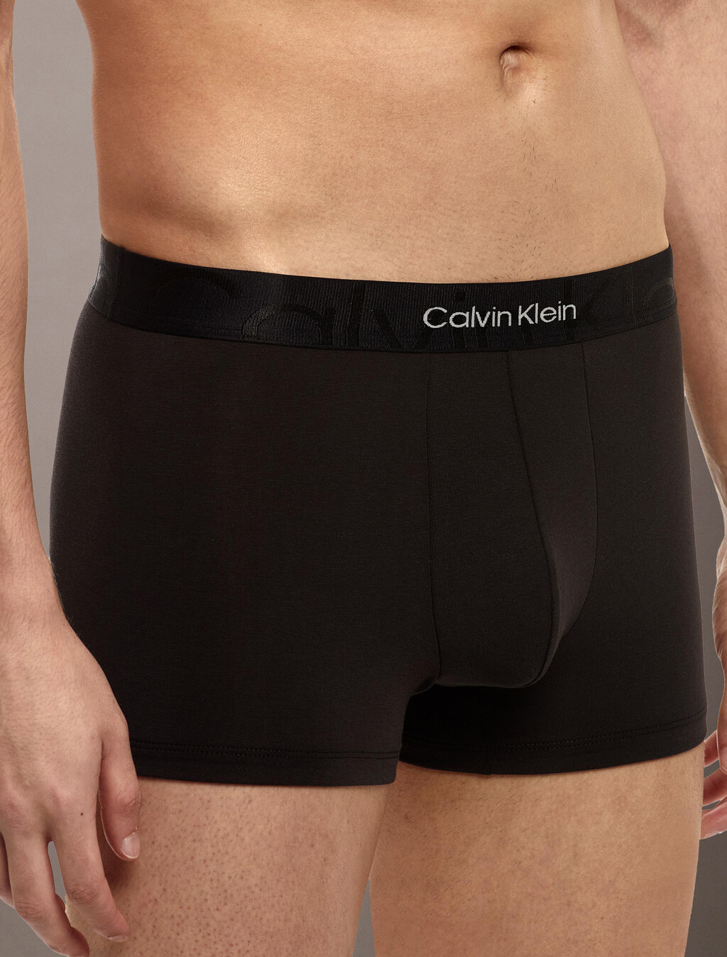 Embossed Icon Cotton Trunks, Black, hi-res