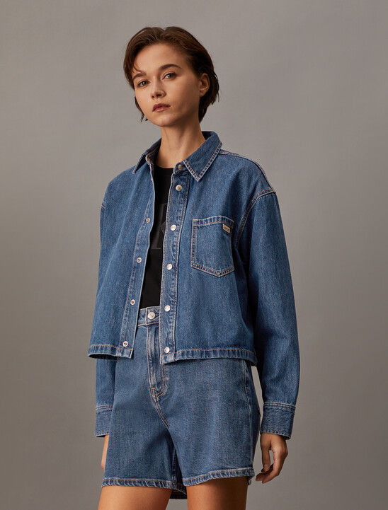 Sustainable Cropped Denim Shirt