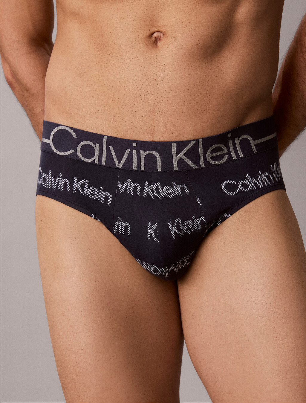 Invisibles Microfiber Mesh Hip Brief, Sequin Logo Repeating Dark Sapphire, hi-res
