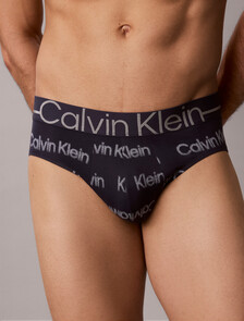 Invisibles Microfiber Mesh Hip Brief, Sequin Logo Repeating Dark Sapphire, hi-res
