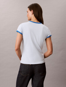 Slim Baby Fit Varsity Logo Ringer T-Shirt, Plein Air, hi-res