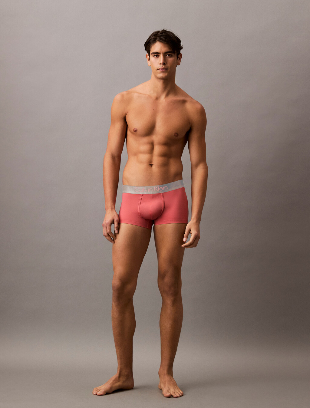 Brushed Microfiber Stretch Low Rise Trunk, Antique Pink, hi-res