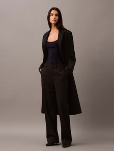 Low Rise Wool Gabardine Blend Trouser, Black Beauty, hi-res
