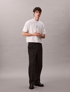 Monogram Logo Washed Relaxed Tee, Tofu, hi-res