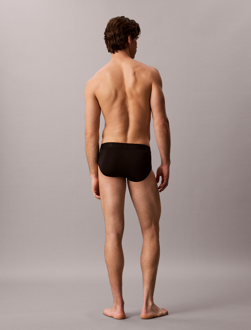 CK Black Microfiber Stretch Hip Brief, Black, hi-res