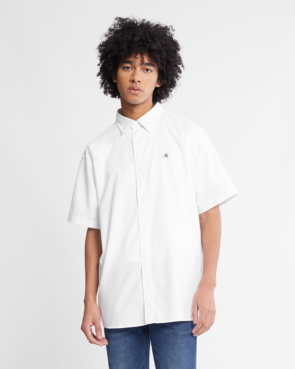 Ck Badge Coolmax Oxford Shirt | white | Calvin Klein Taiwan