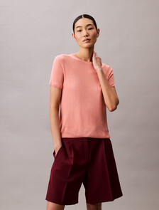 Fine Gauge Viscose Jumper, Powder Orange, hi-res