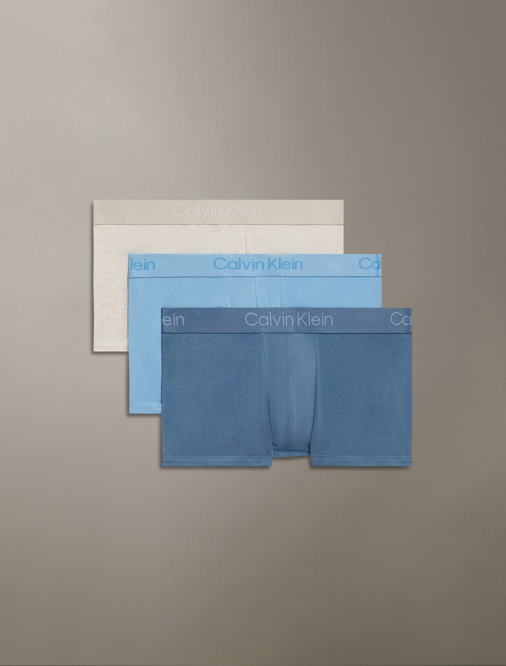 超柔軟莫代爾纖維平口內褲 3 件套組, Oatmeal Heather/Gulf Blue /Liberty Blue, hi-res