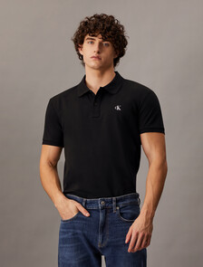 CK 標誌珠地棉 Polo 衫, Ck Black, hi-res