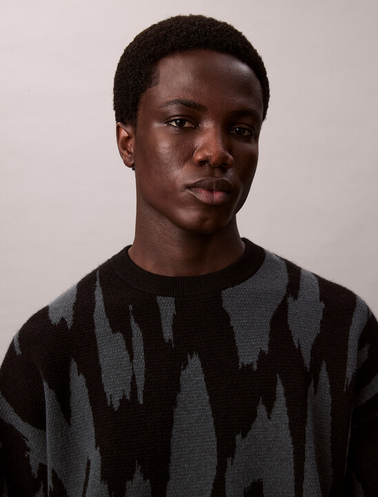 提花圖案寬鬆毛衣