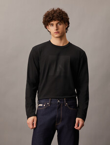 Graphic Monogram Relaxed Long Sleeve Tee, Ck Black, hi-res