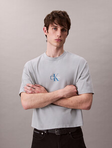 Monogram Logo Washed Relaxed Tee, Quarry, hi-res