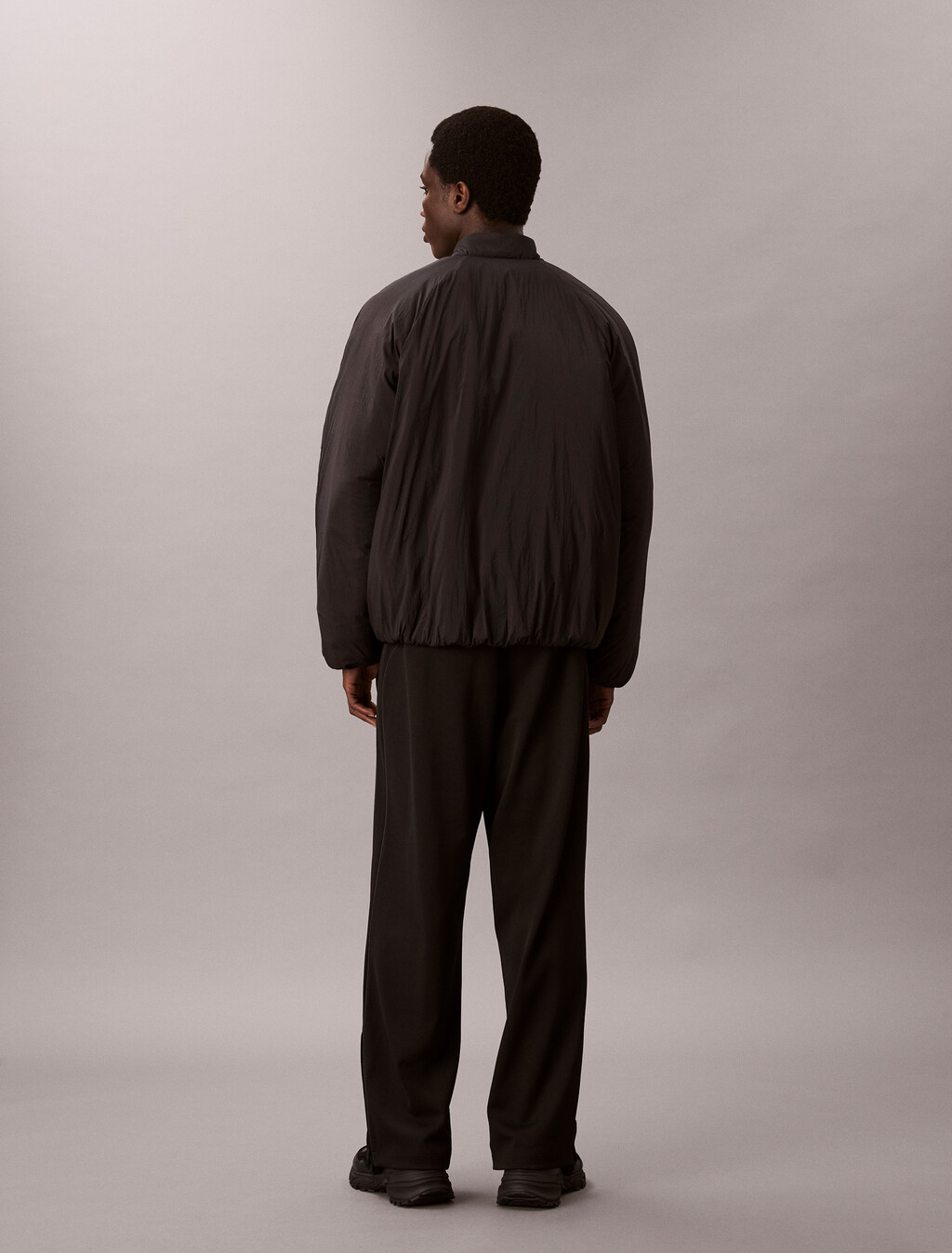 尼龍飛行員外套, Black, hi-res