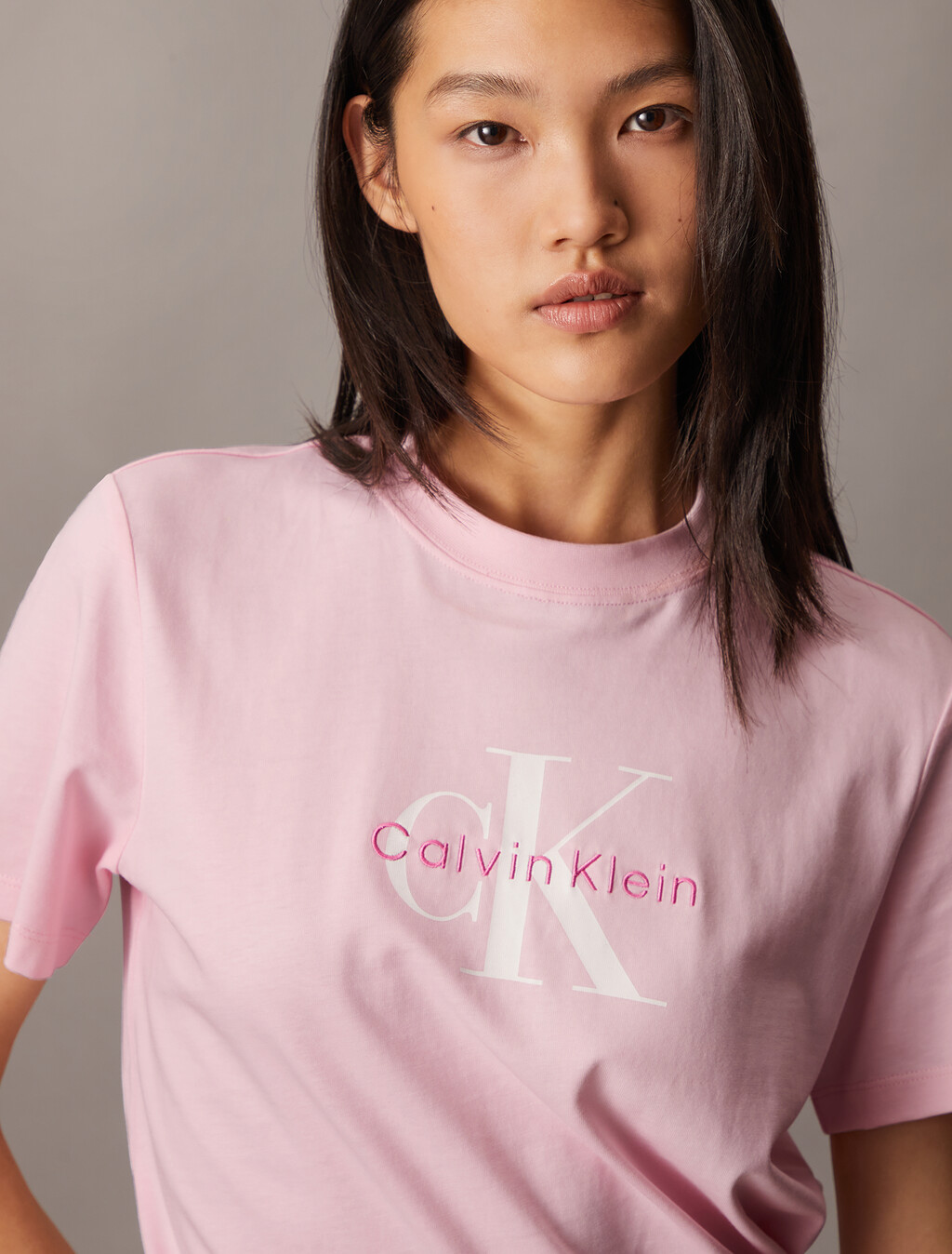 Monogram T-shirt, Pastel Pink, hi-res