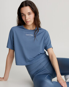 Cropped Gym T-shirt, CERAMIC BLUE, hi-res