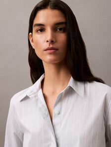 Stripe Poplin Button-Down Shirt, CSW24F_P014_1_Plein Air (Wide Stripe), hi-res