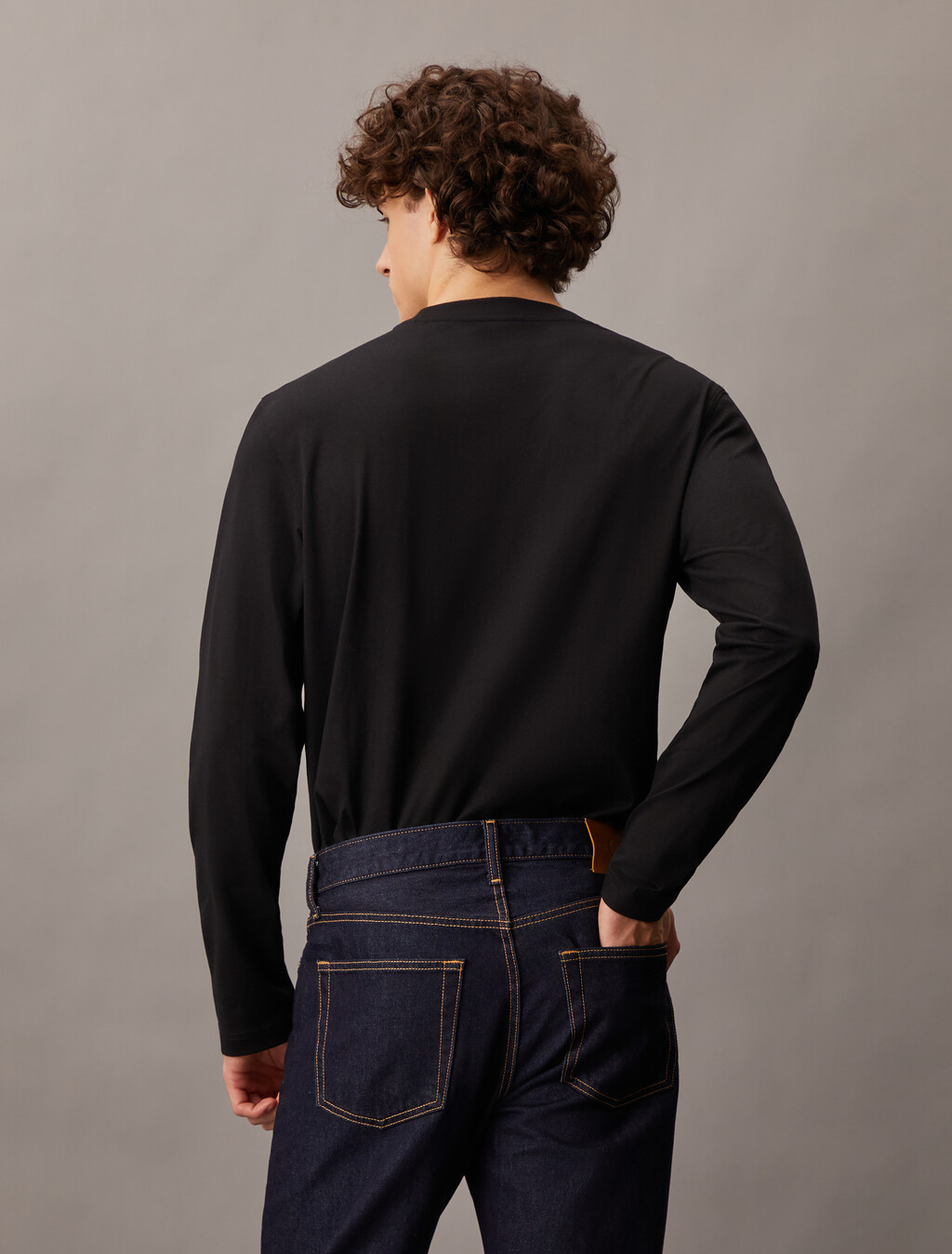 Graphic Monogram Relaxed Long Sleeve Tee, Ck Black, hi-res