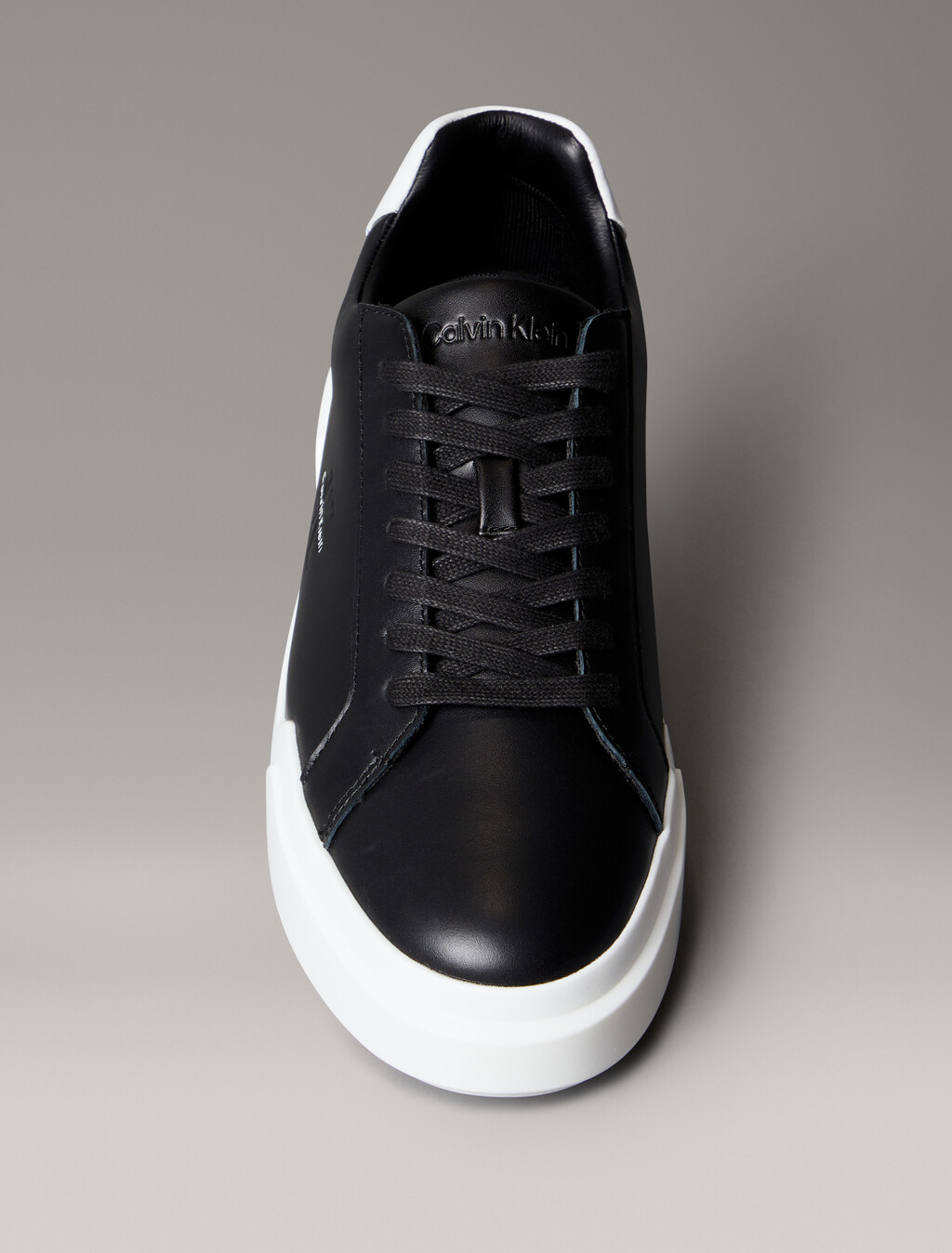 Leather Durable Traction NYC Trainers, Black/Bright White, hi-res