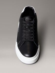 Leather Durable Traction NYC Trainers, Black/Bright White, hi-res