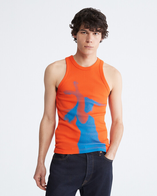 Standards Ribbed Twirl Graphic Tank Top