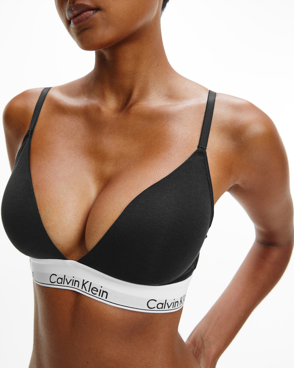 Embossed Icon Cotton Lighty Lined Triangle Bra - CALVIN KLEIN