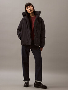 Heavyweight Cropped Puffer Coat, Black Beauty, hi-res