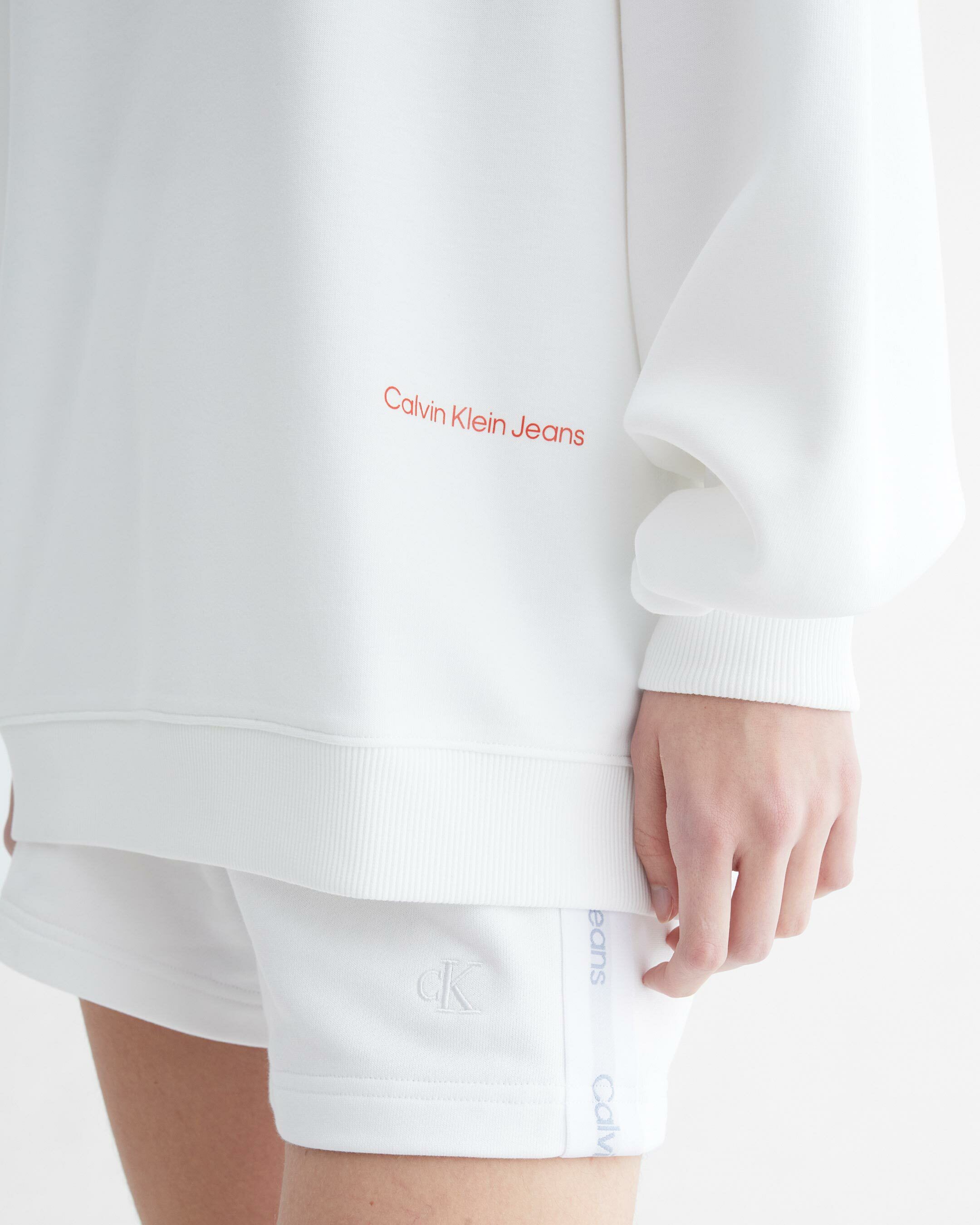 Hybrid Comfort Back Slogan Sweatshirt white Calvin Klein Taiwan