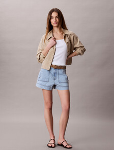 Ribbed Cotton Cami Top, Bright White, hi-res