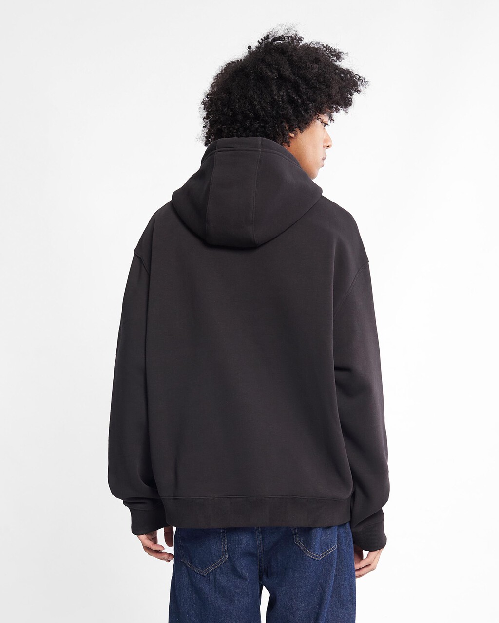 Curved Logo Relaxed Hoodie, Ck Black, hi-res