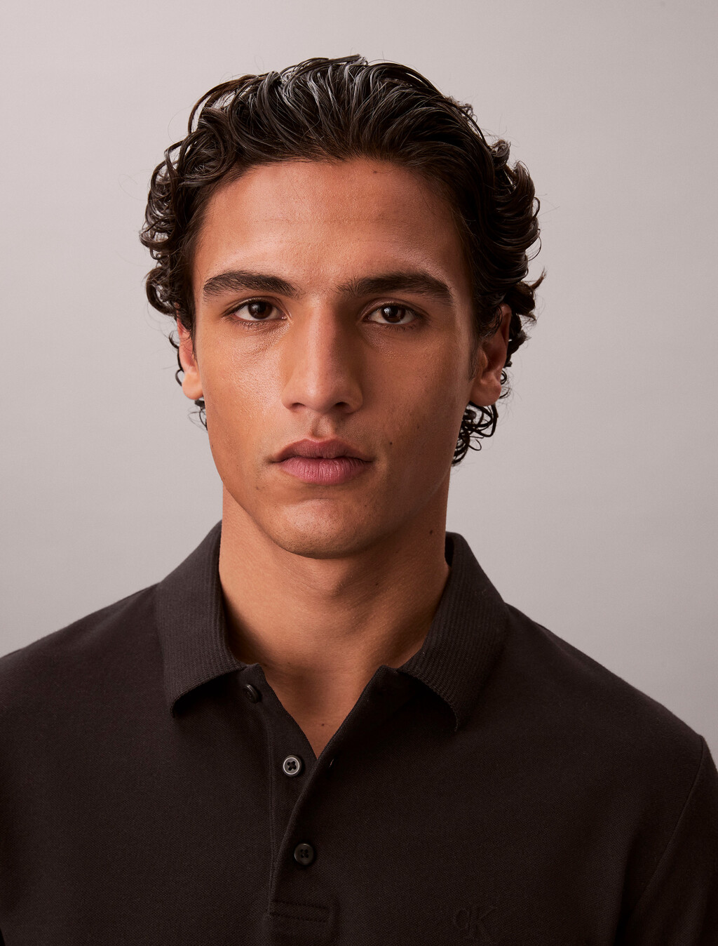 涼感珠地奧特曼領 Polo 衫, Black, hi-res