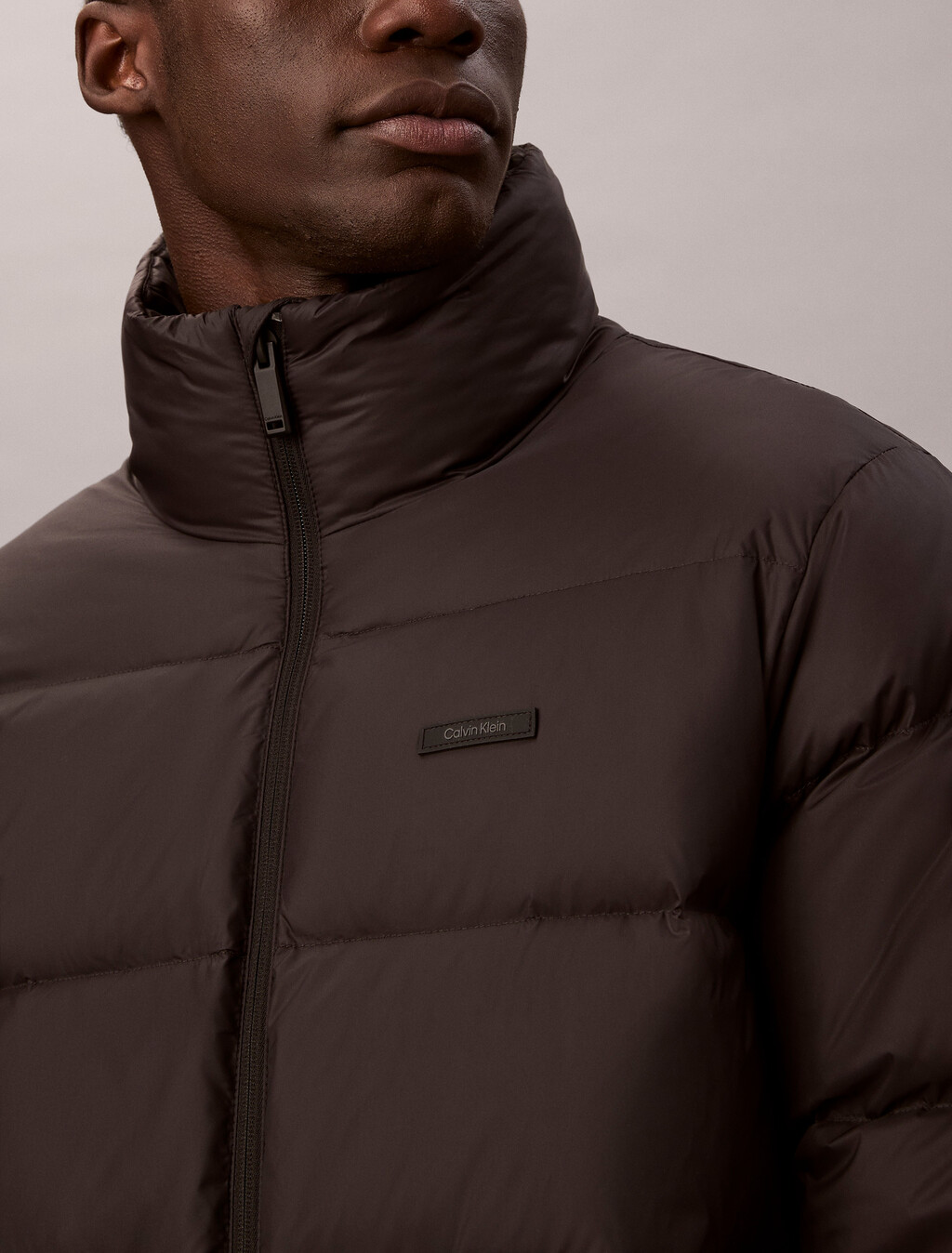 Channelled Down Puffer Jacket, Black, hi-res