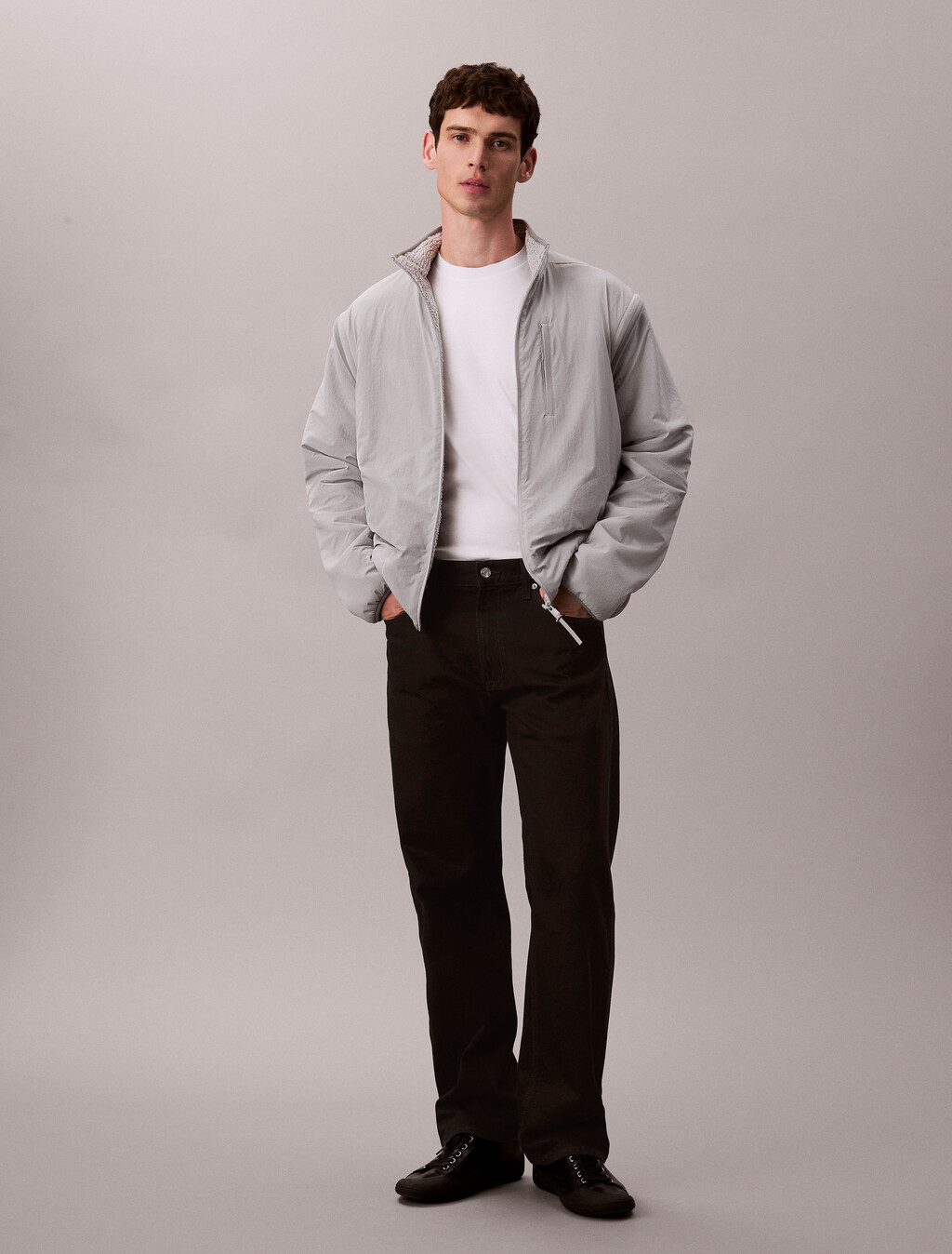 Reversible Sherpa Jacket, Greatest Grey, hi-res