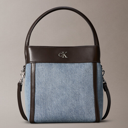 Denim Monogram Logo Bucket Bag LIGHT WASH DENIM
