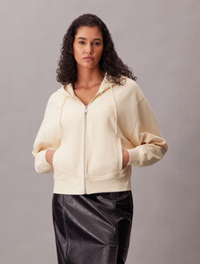 Cropped Monogram Zip-Up Hoodie, Calico, hi-res