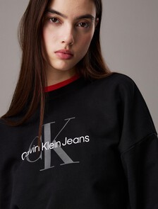 Monogram 短版運動衫, Black, hi-res