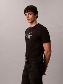 Monogram 圓領 T 恤, Black, hi-res