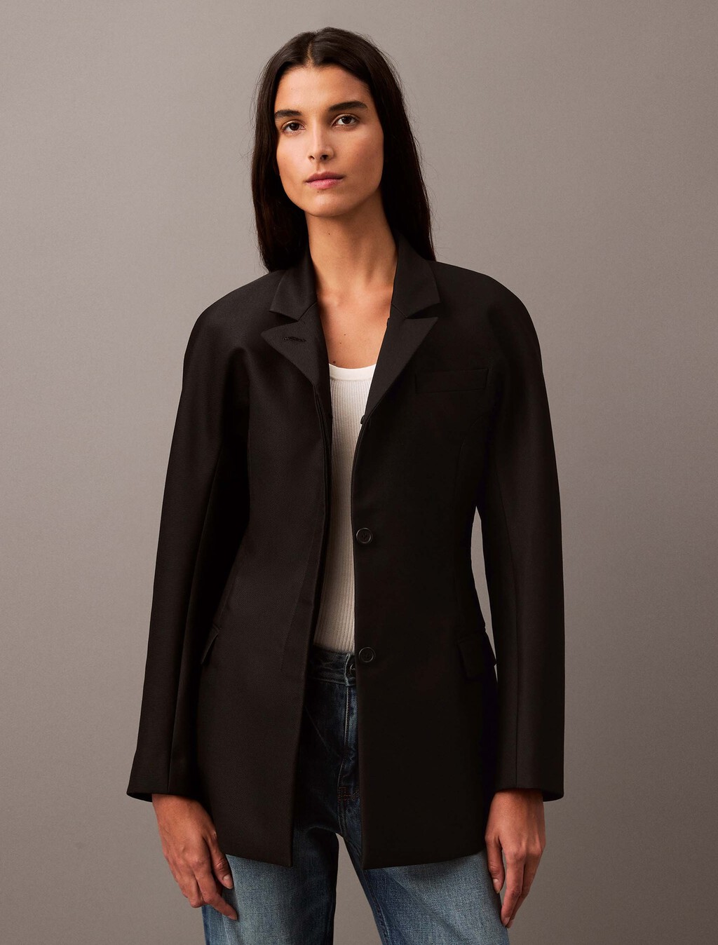 Cavalry Twill Shaped Jacket, Black Beauty, hi-res