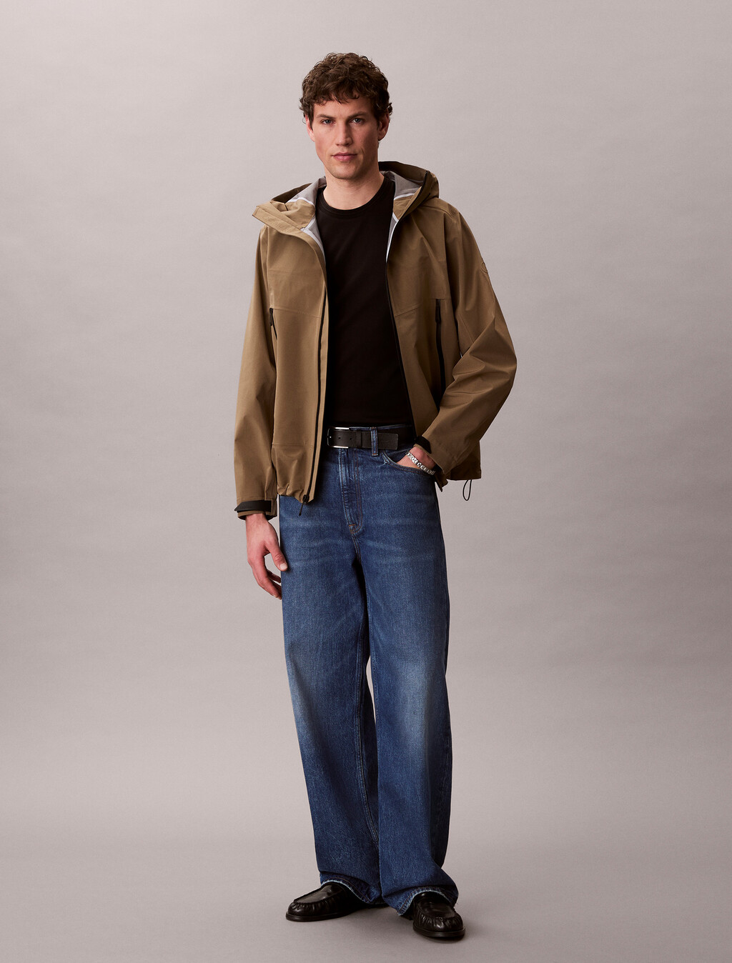 修身雙面針織 Supima 棉質 T 恤, Black, hi-res