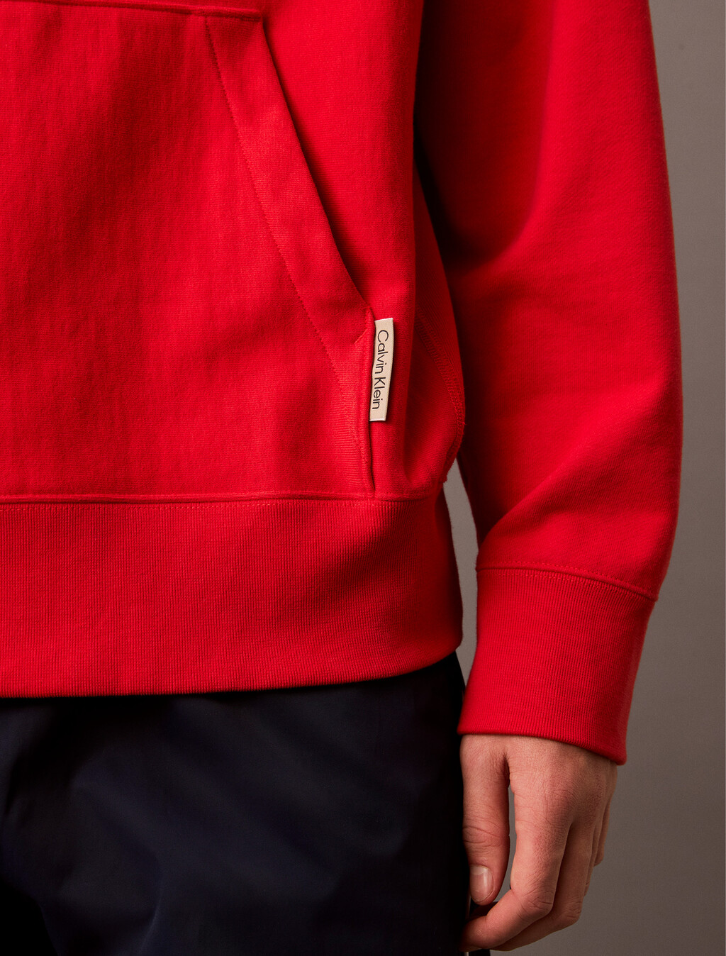 Oversized Sueded Terry Hoodie, Red Alert, hi-res