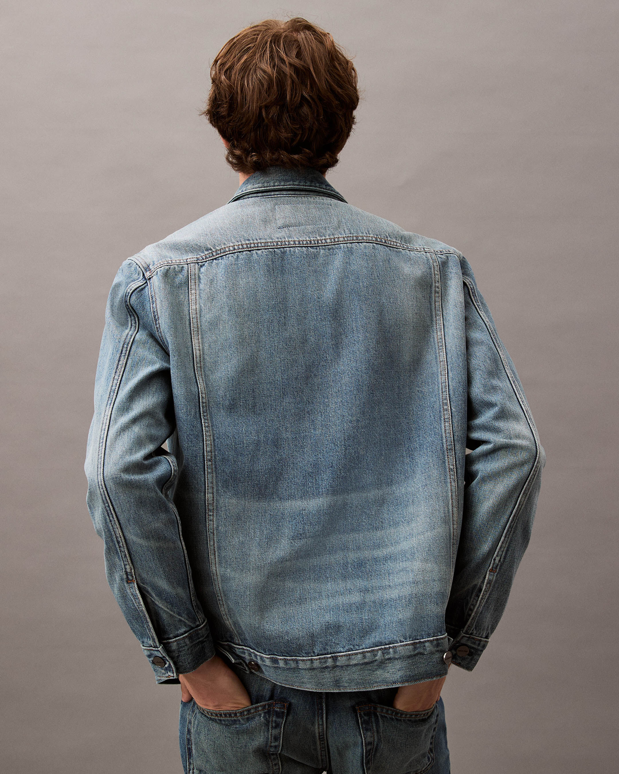Calvin klein denim trucker jacket online