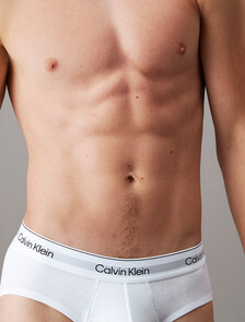 Icon Cotton Stretch 低腰三角內褲 3 件組, White/White/White, hi-res