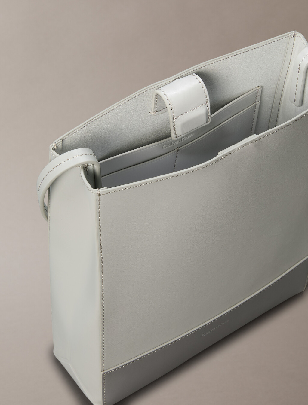 Leather Crossbody Tote Bag, Mirage Gray, hi-res