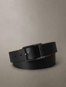 CK 飾牌雙面腰帶 38公釐, Black/Bitter Brown, hi-res