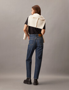 37.5 高腰直筒牛仔褲, Denim Dark, hi-res