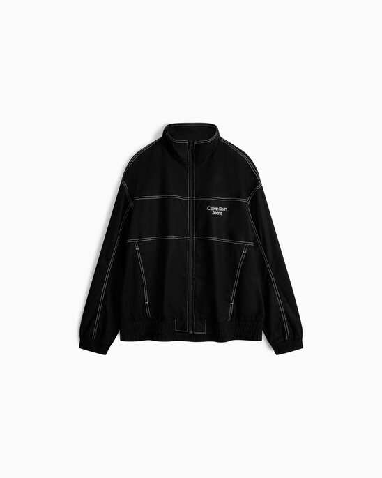 VARSITY 弧形標誌立領外套