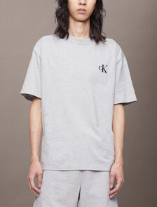 Calvin Logo Crew Neck Tee, Heroic Grey Heather, hi-res