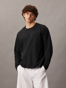 Institutional Logo Long Sleeve Tee, Ck Black, hi-res