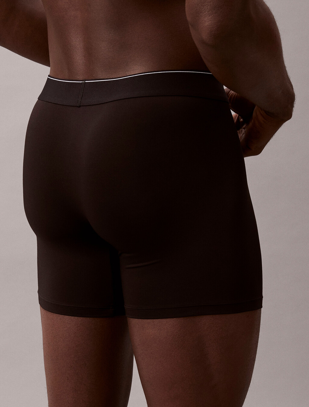 Monogram 超細纖維彈性低腰四角內褲, Black, hi-res