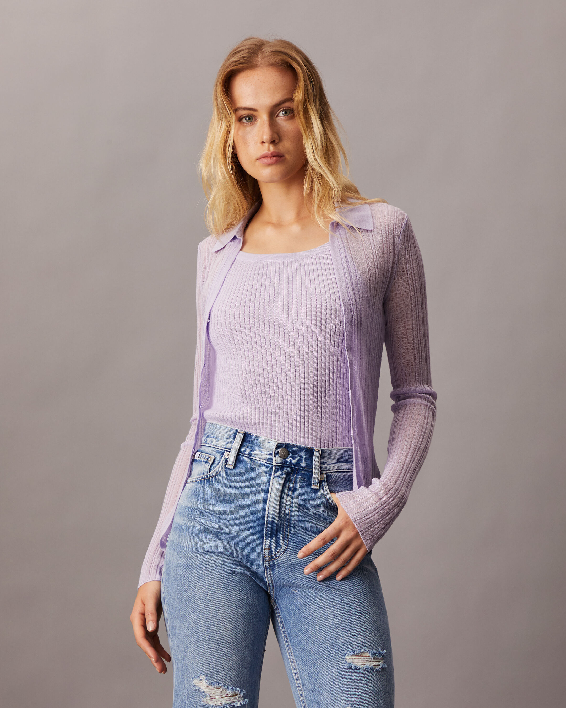 Calvin klein see through sweater hot sale