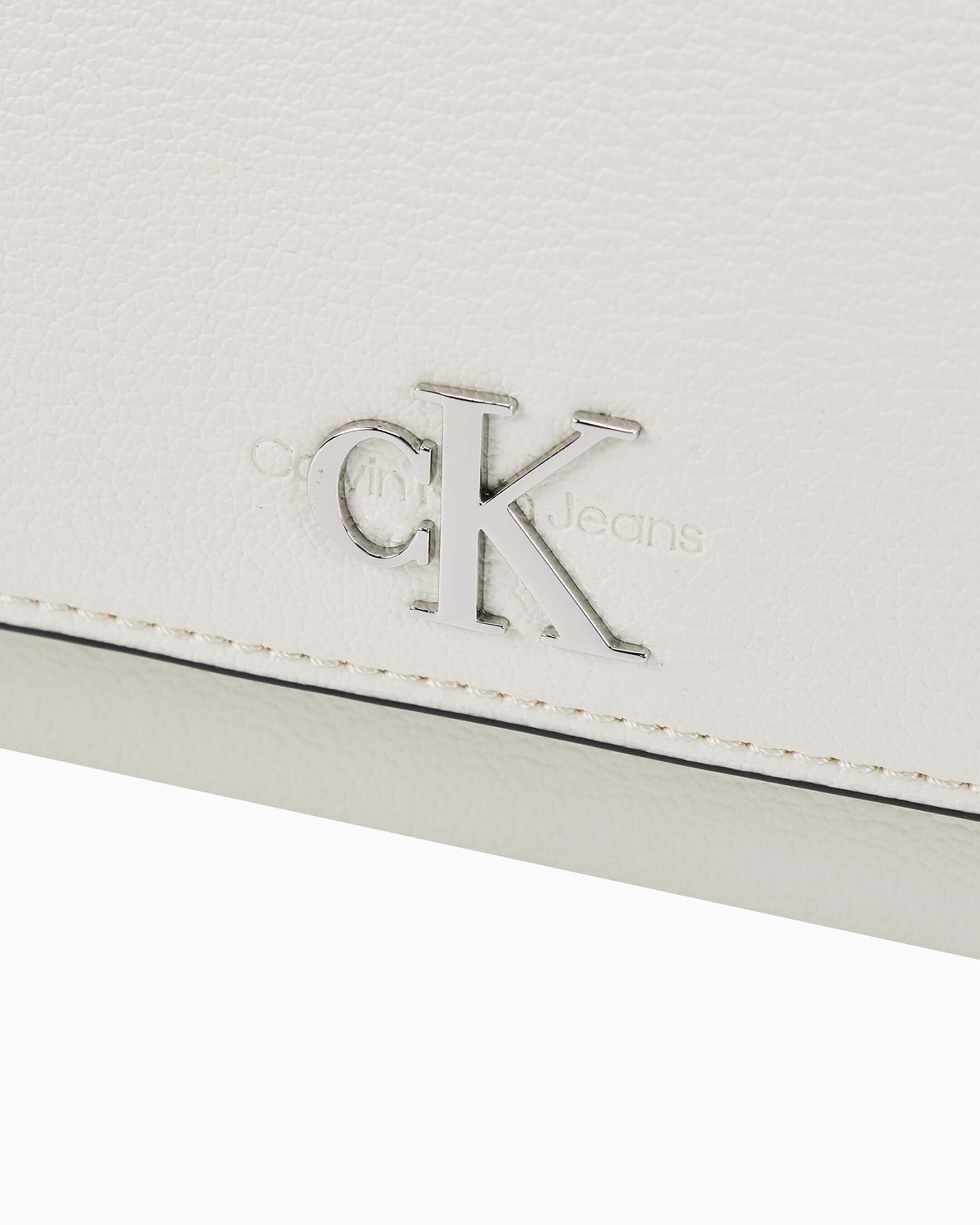 Flap Crossbody Bag With Chain white Calvin Klein Taiwan